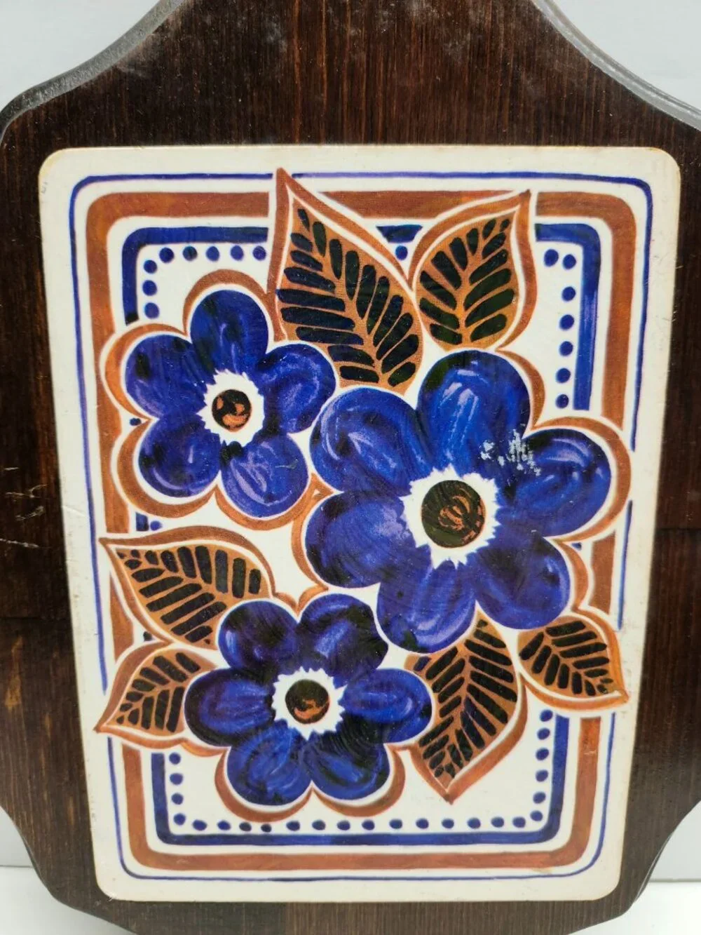 Handmade Wooden Wall Plaque Retro Floral NYC Made Vintage 70s - Picture 5 of 11